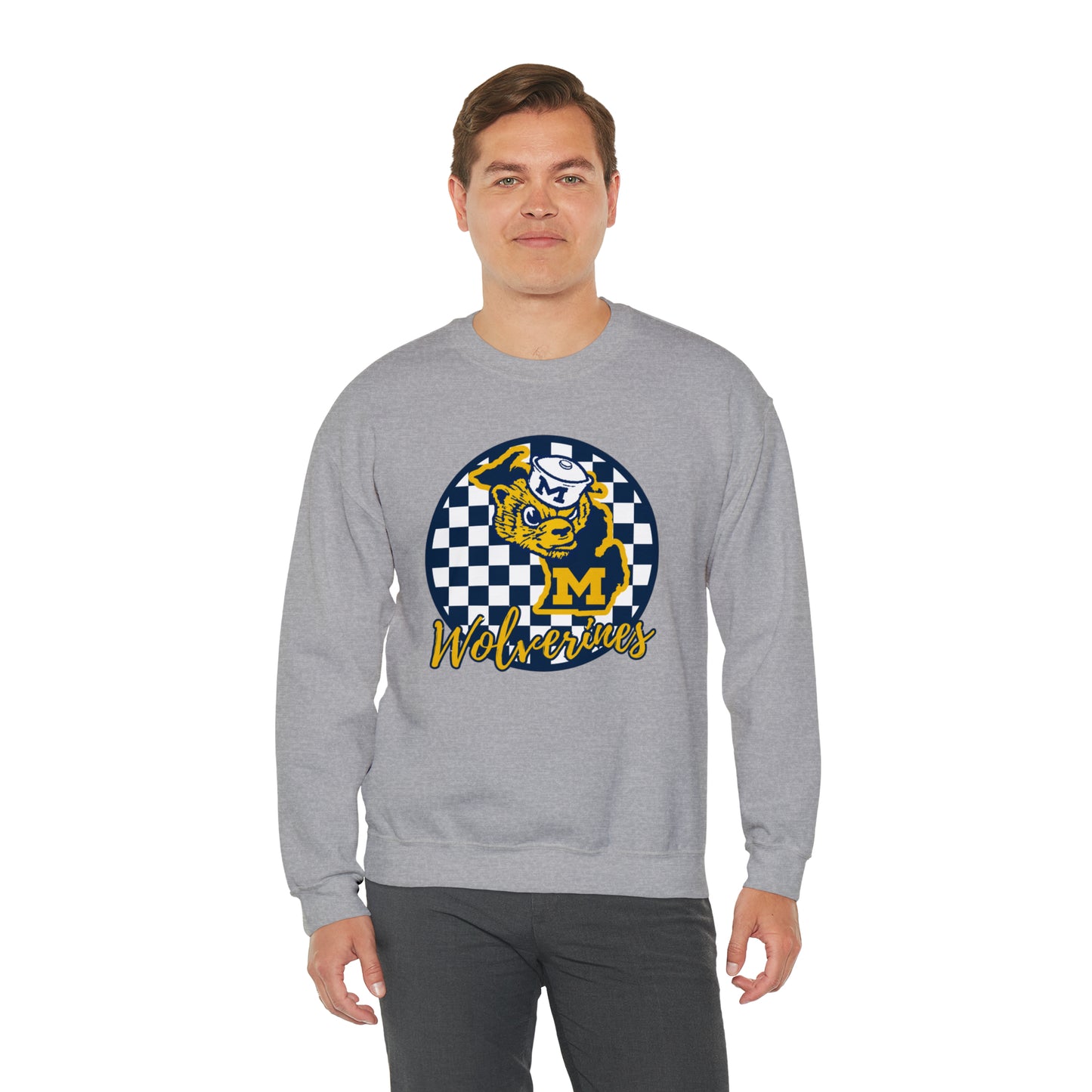 Michigan Wolverines Checkered Sweatshirt