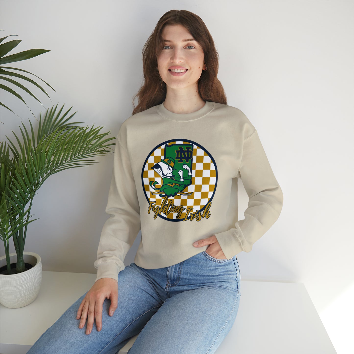 Notre Dame Fighting Irish Checkered Sweatshirt