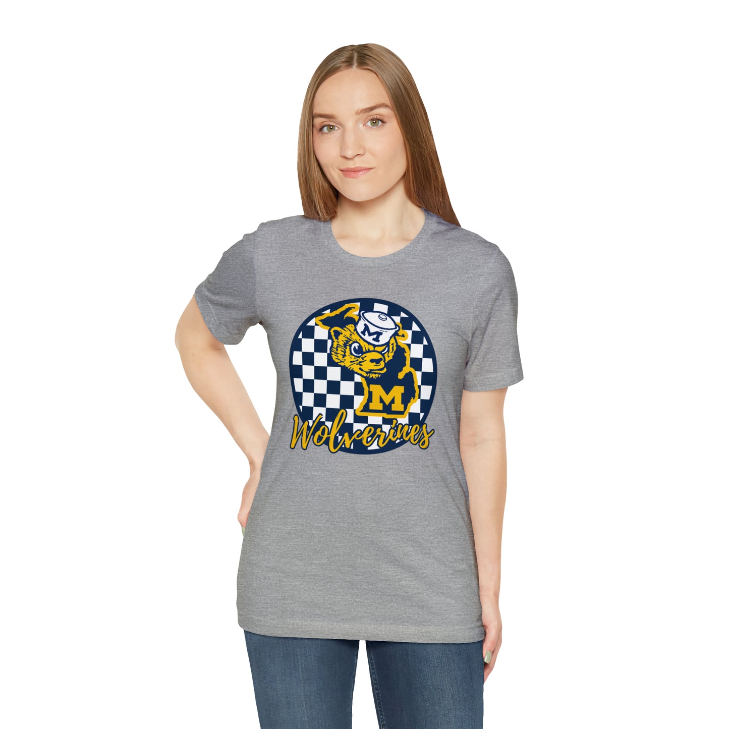 Michigan Wolverines Checkered Circle
