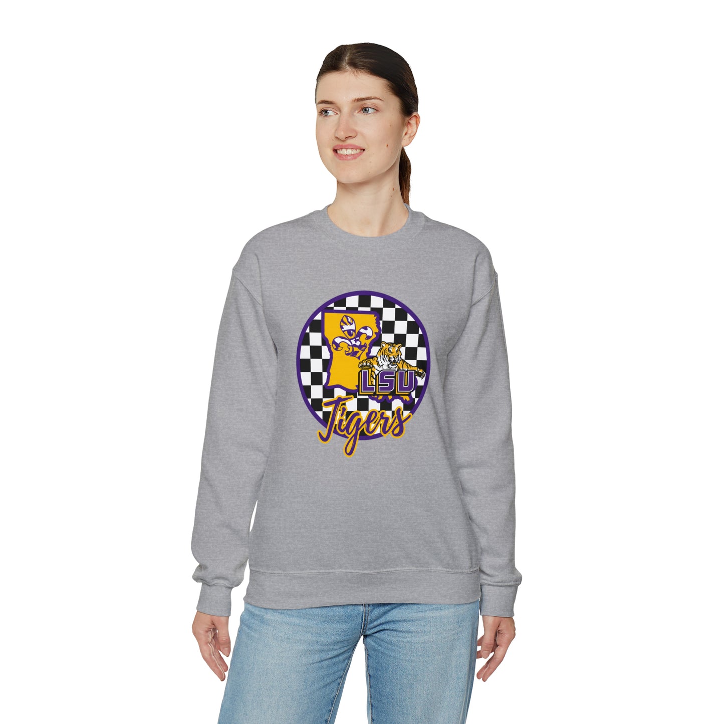 LSU Tigers Checkered Sweatshirt