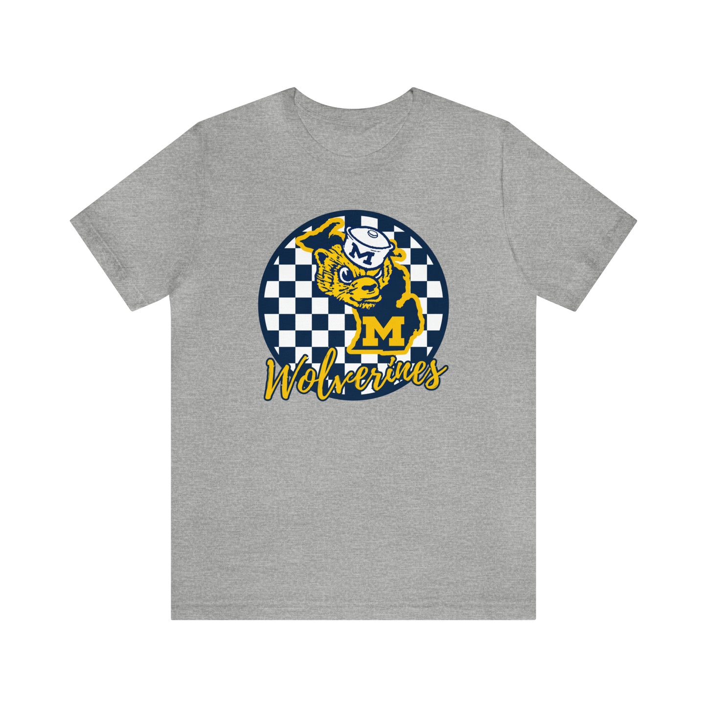 Michigan Wolverines Checkered Circle