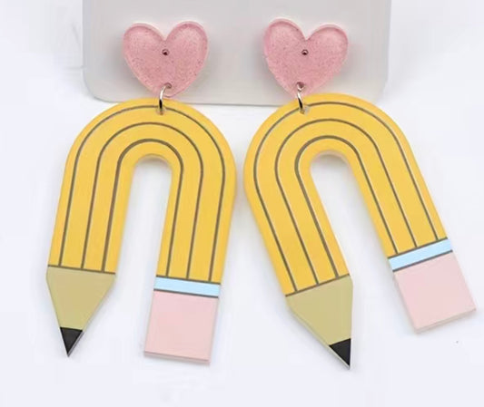 Pencil Rainbow Shape Earrings