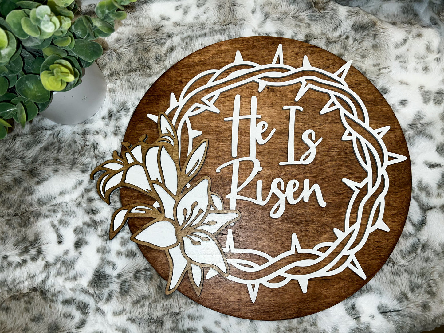 HE IS RISEN WOOD SIGN